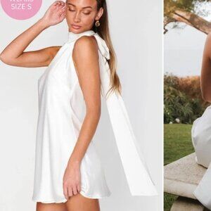 Show Me Your MuMu White Backless Halter Mini Dress